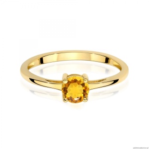 Pierścionek W0656 Cytryn 0,50ct żółte złoto