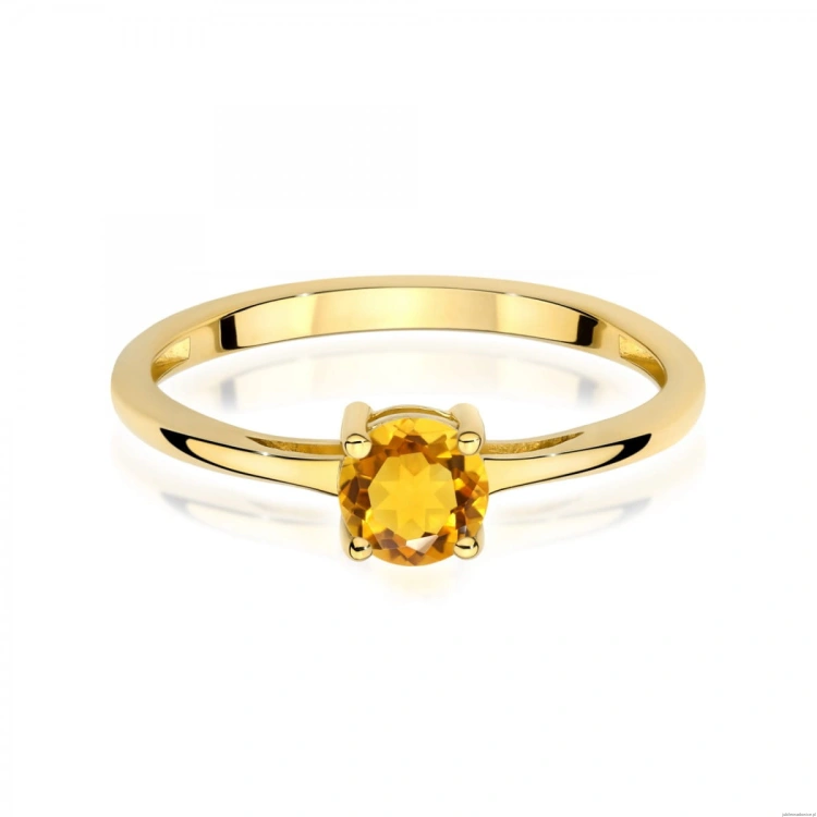 Pierścionek W0656 Cytryn 0,50ct żółte złoto