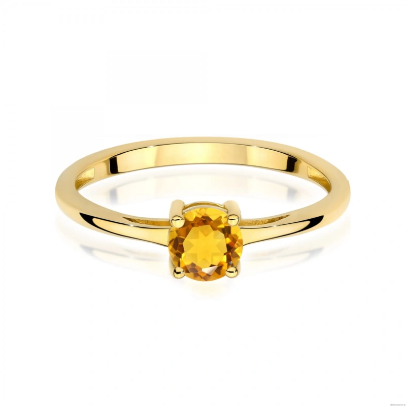 Pierścionek W0656 Cytryn 0,50ct żółte złoto