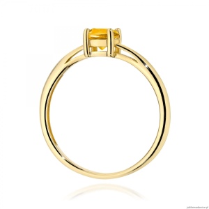 Pierścionek W0656 Cytryn 0,50ct żółte złoto