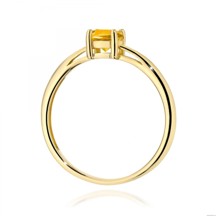 Pierścionek W0656 Cytryn 0,50ct żółte złoto