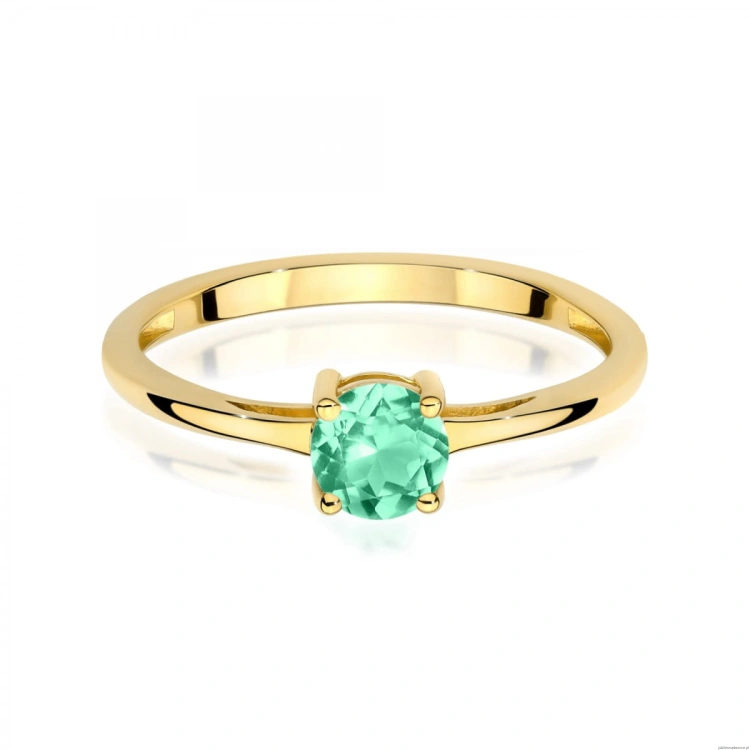 Pierścionek W0656 Szmaragd 0,50ct żółte złoto