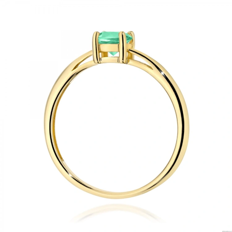 Pierścionek W0656 Szmaragd 0,50ct żółte złoto