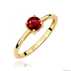Pierścionek W0656 Granat 0,60ct żółte złoto