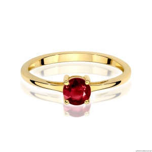 Pierścionek W0656 Granat 0,60ct żółte złoto