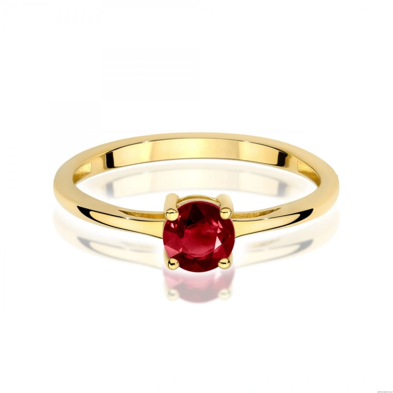 Pierścionek W0656 Granat 0,60ct żółte złoto