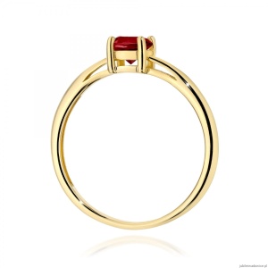 Pierścionek W0656 Granat 0,60ct żółte złoto