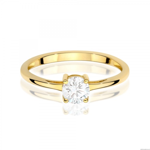 Pierścionek W0656 Diament Laboratoryjny 0,50ct żółte złoto