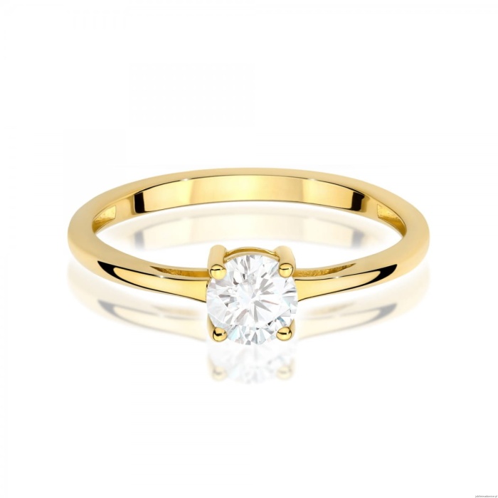 Pierścionek W0656 Diament Laboratoryjny 0,50ct żółte złoto