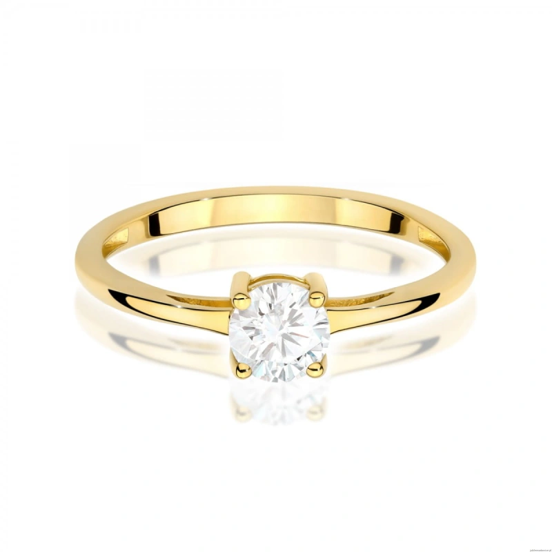 Pierścionek W0656 Diament Laboratoryjny 0,50ct żółte złoto
