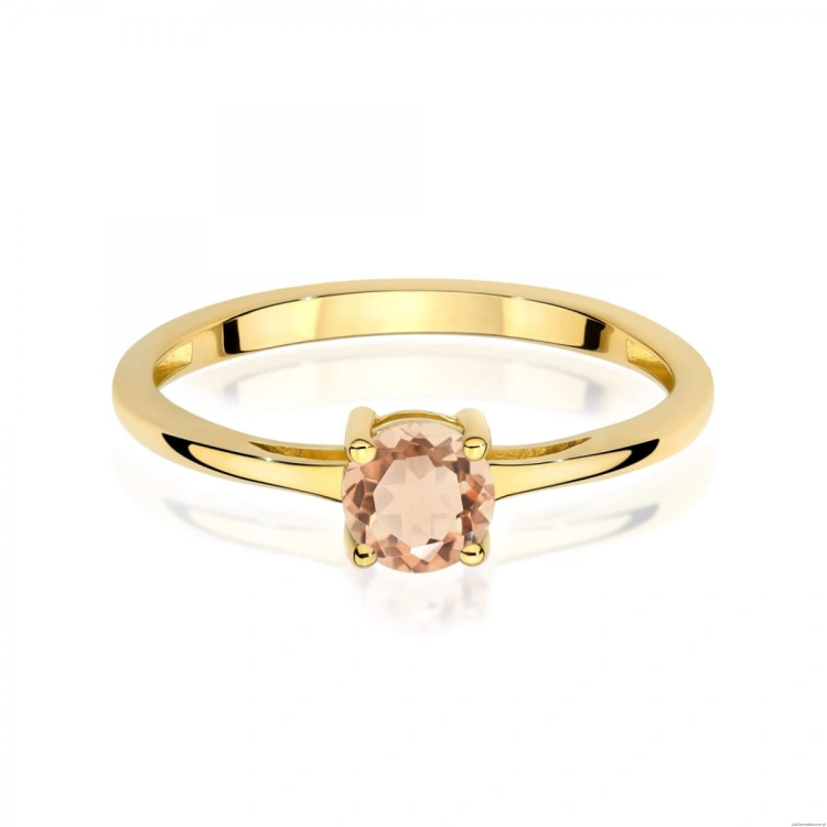 Pierścionek W0656 Morganit 0,40ct żółte złoto