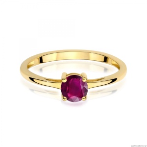 Pierścionek W0656 Rodolit 0,60ct żółte złoto