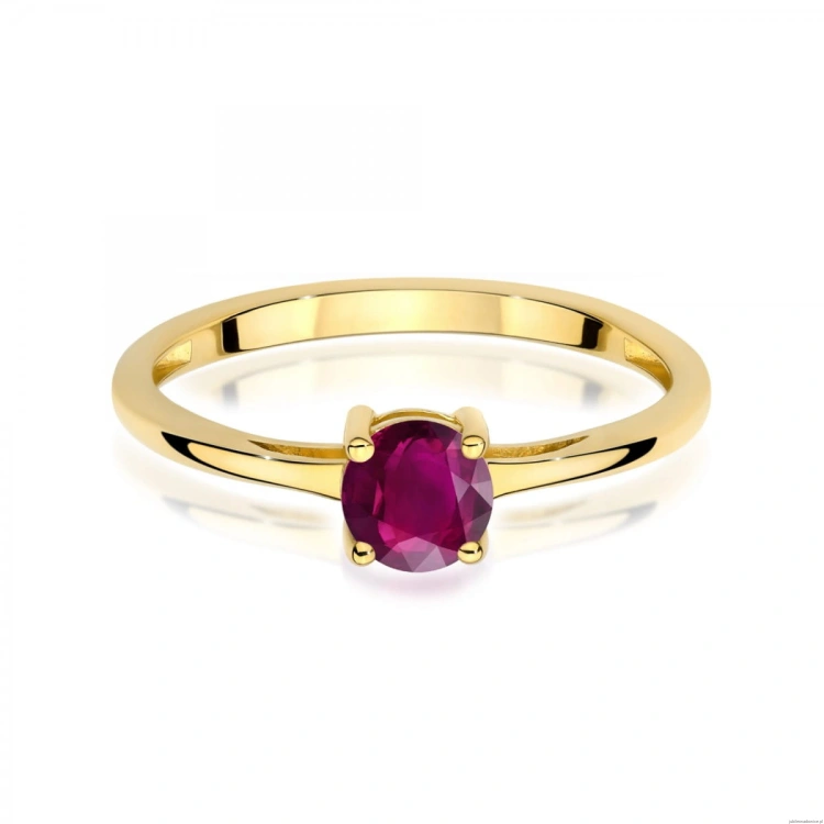 Pierścionek W0656 Rodolit 0,60ct żółte złoto
