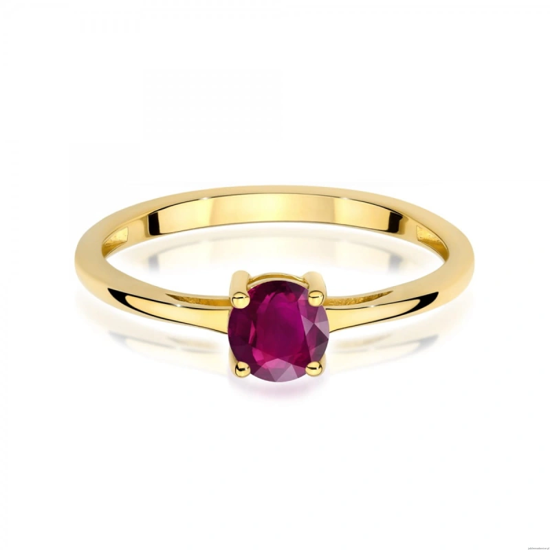 Pierścionek W0656 Rodolit 0,60ct żółte złoto