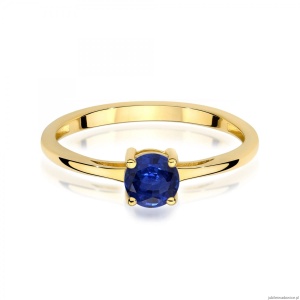Pierścionek W0656 Szafir 0,50ct żółte złoto