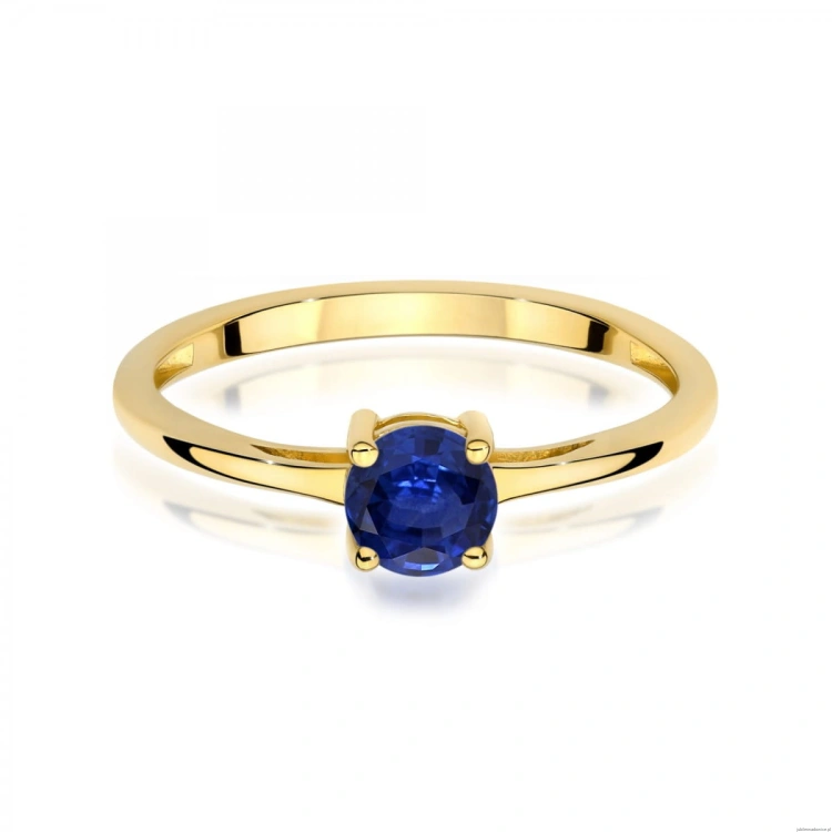 Pierścionek W0656 Szafir 0,50ct żółte złoto