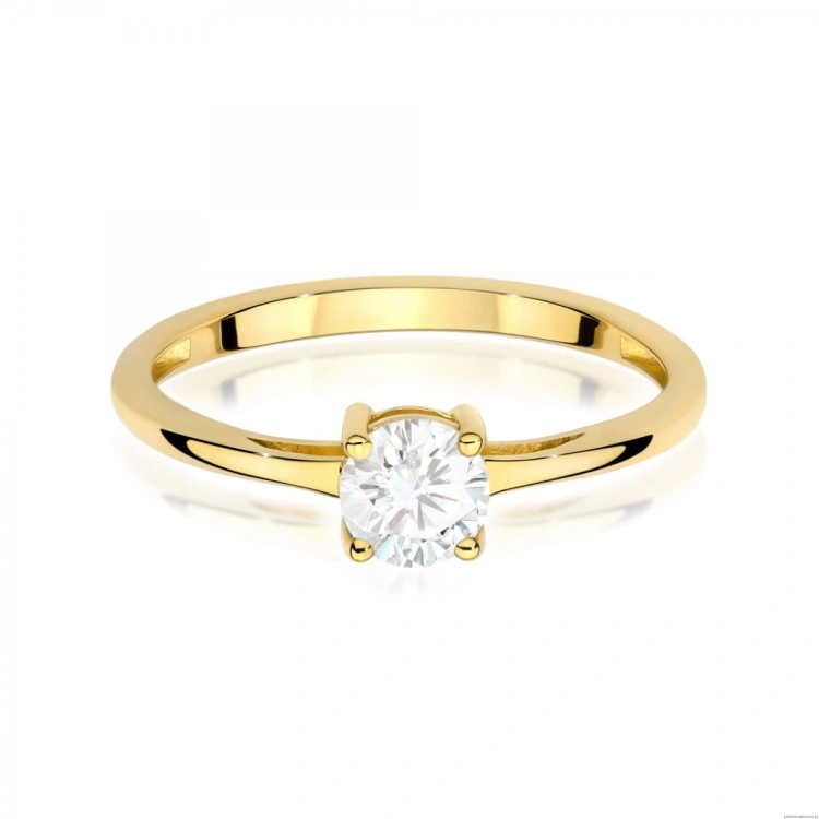 Pierścionek W0656 Biały Szafir 0,60ct żółte złoto