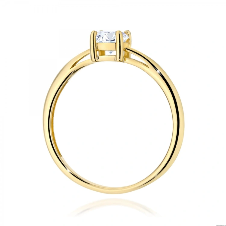 Pierścionek W0656 Biały Szafir 0,60ct żółte złoto