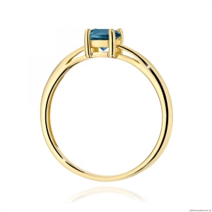 Pierścionek W0656 Topaz London Blue 0,50ct żółte złoto