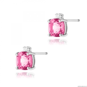 Kolczyki K0573 Topaz Różowy 2 x 1,10ct białe złoto sztyft zakręcany