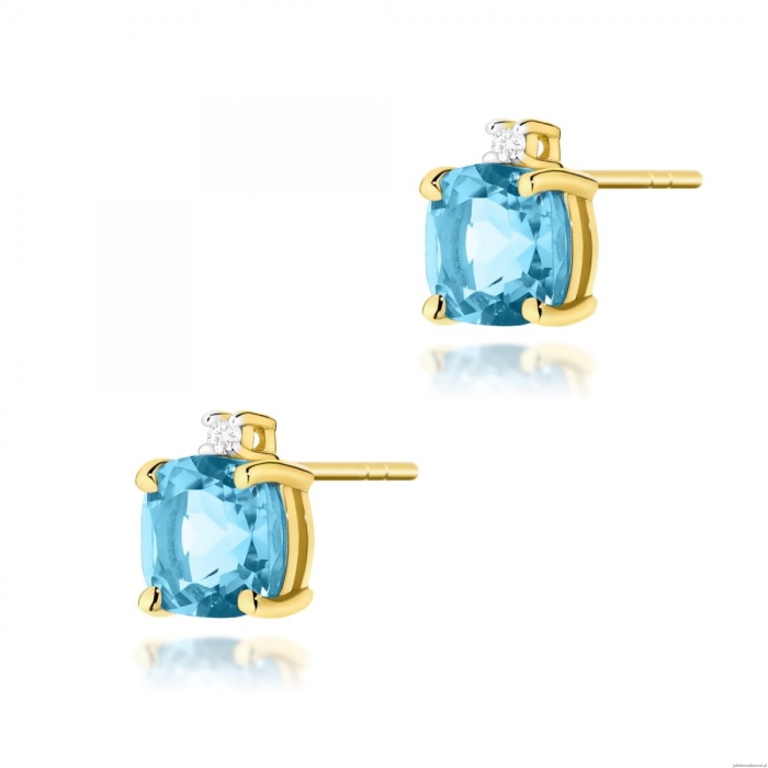 Kolczyki K0573 Topaz 2 x 1,10ct żółte złoto sztyft