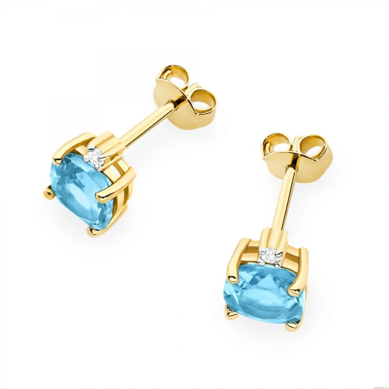 Kolczyki K0573 Topaz 2 x 1,10ct żółte złoto sztyft