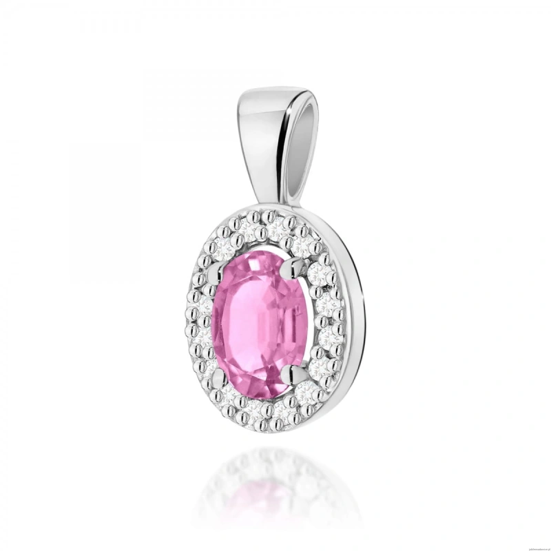 Zawieszka Z0574 Szafir Różowy 0,45ct białe złoto