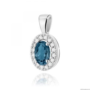 Zawieszka Z0574 Topaz London Blue 0,50ct białe złoto