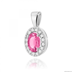 Zawieszka Z0574 Topaz Różowy 0,50ct białe złoto