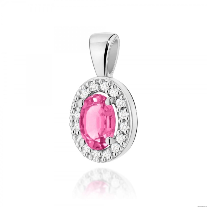 Zawieszka Z0574 Topaz Różowy 0,50ct białe złoto