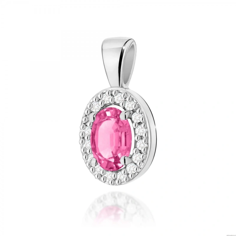 Zawieszka Z0574 Topaz Różowy 0,50ct białe złoto