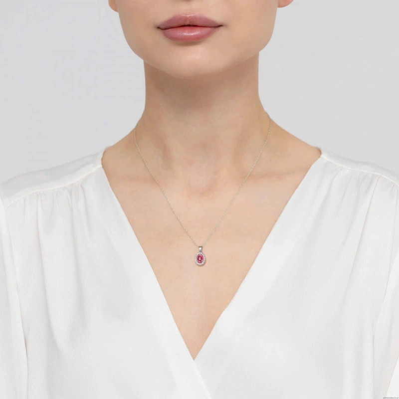 Zawieszka Z0574 Topaz Różowy 0,50ct białe złoto