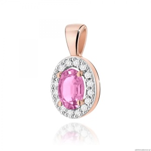 Zawieszka Z0574 Szafir Różowy 0,45ct różowe złoto