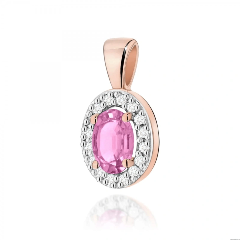 Zawieszka Z0574 Szafir Różowy 0,45ct różowe złoto