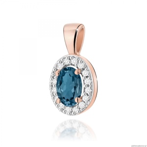 Zawieszka Z0574 Topaz London Blue 0,50ct różowe złoto