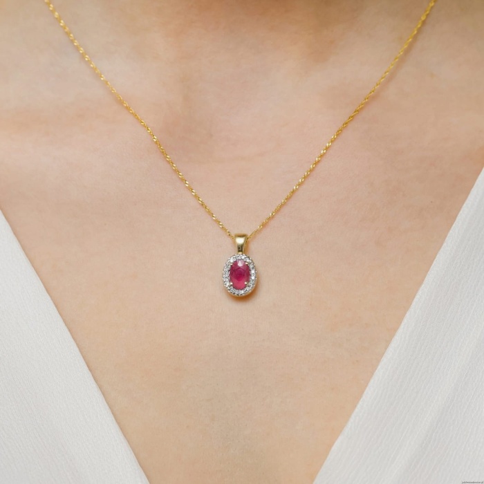 Zawieszka Z0574 Rubin 0,60ct żółte złoto