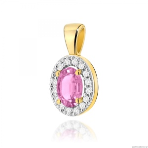 Zawieszka Z0574 Szafir Różowy 0,45ct żółte złoto