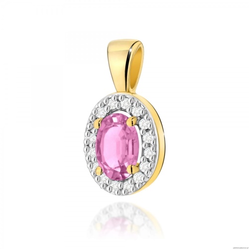 Zawieszka Z0574 Szafir Różowy 0,45ct żółte złoto