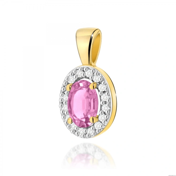 Zawieszka Z0574 Szafir Różowy 0,45ct żółte złoto