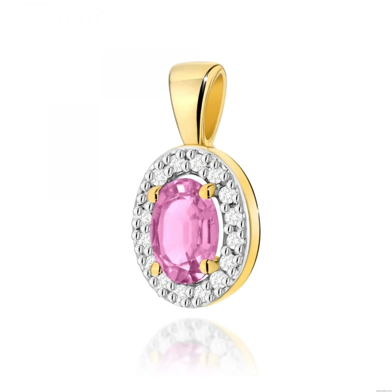 Zawieszka Z0574 Szafir Różowy 0,45ct żółte złoto