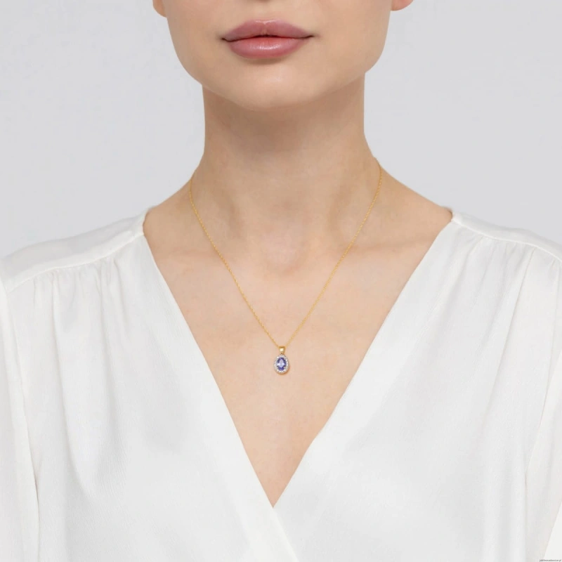 Zawieszka Z0574 Tanzanit 0,40ct żółte złoto