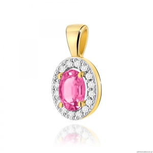 Zawieszka Z0574 Topaz Różowy 0,50ct żółte złoto