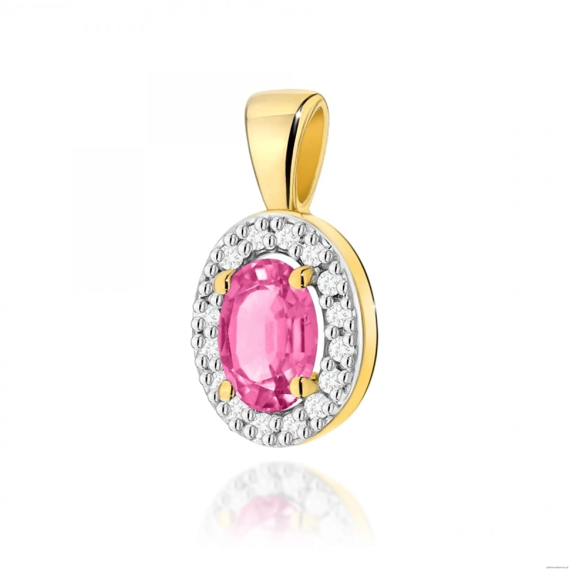 Zawieszka Z0574 Topaz Różowy 0,50ct żółte złoto
