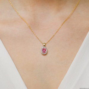 Zawieszka Z0574 Topaz Różowy 0,50ct żółte złoto