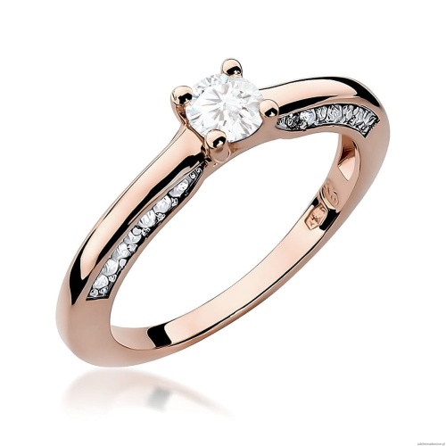 Pierścionek W0009 Diament Laboratoryjny 0,30ct różowe złoto