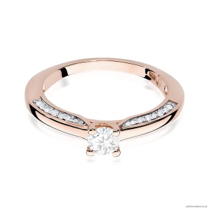 Pierścionek W0009 Diament Laboratoryjny 0,30ct różowe złoto