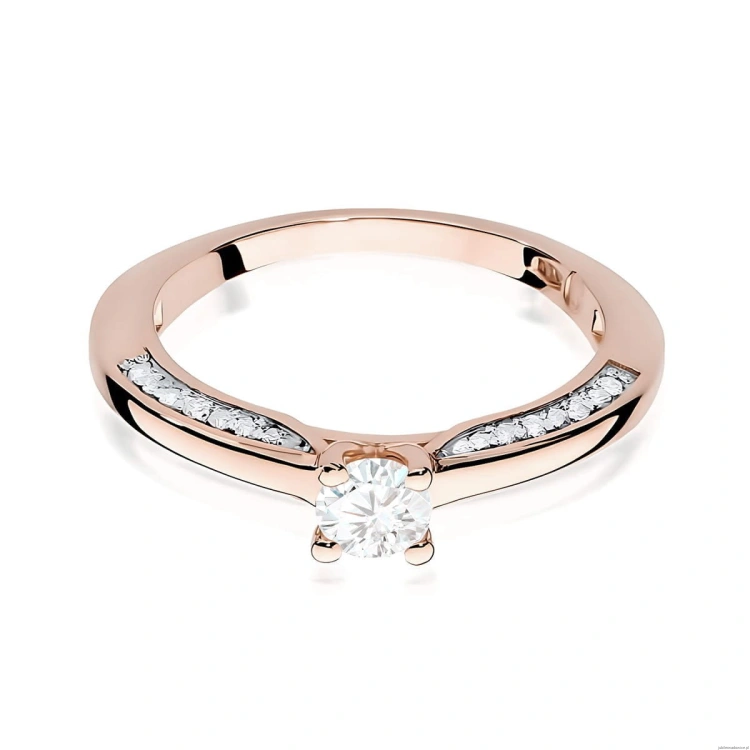 Pierścionek W0009 Diament Laboratoryjny 0,30ct różowe złoto