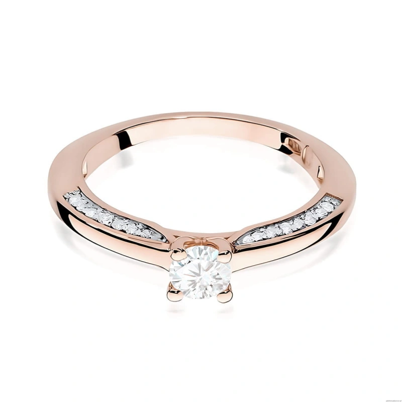 Pierścionek W0009 Diament Laboratoryjny 0,30ct różowe złoto