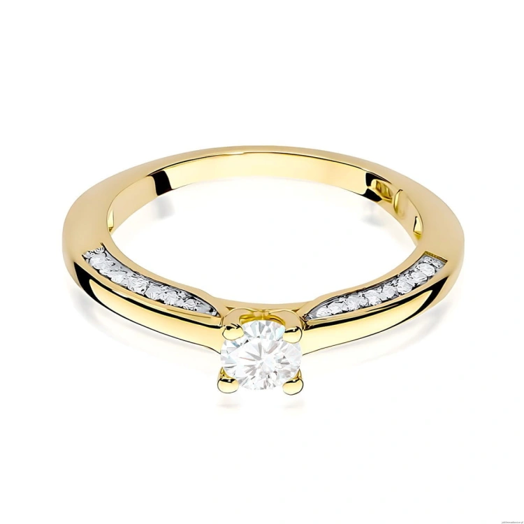 Pierścionek W0009 Diament Laboratoryjny 0,30ct żółte złoto