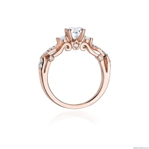 Pierścionek W0023 Diament Laboratoryjny 0,50ct różowe złoto